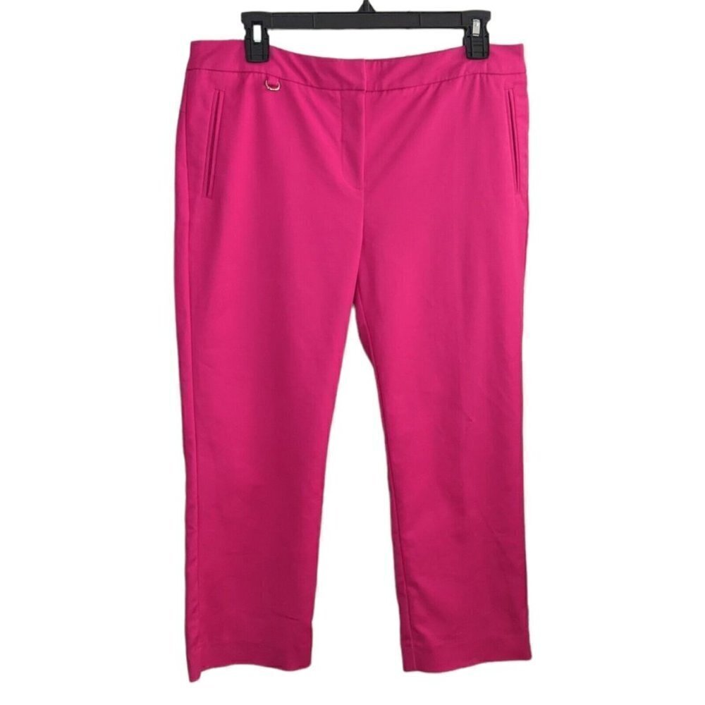 Adrianna Papell Hot Pink Womens Crop Pants Trousers Size 8